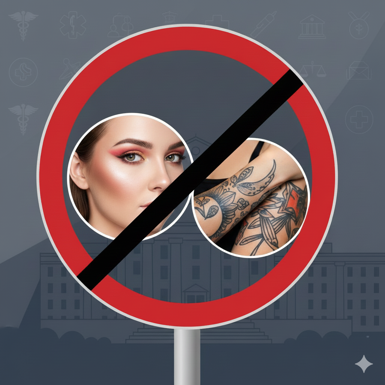 ممنوعیت های آرایش دائم - تاتو